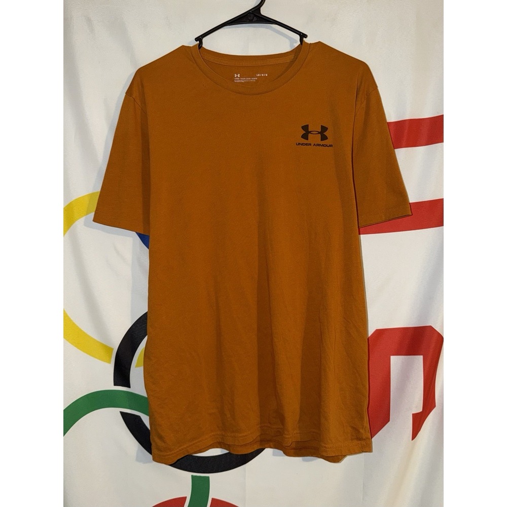 Under Armour T Shirt Mens Large Orange Gym Activewear